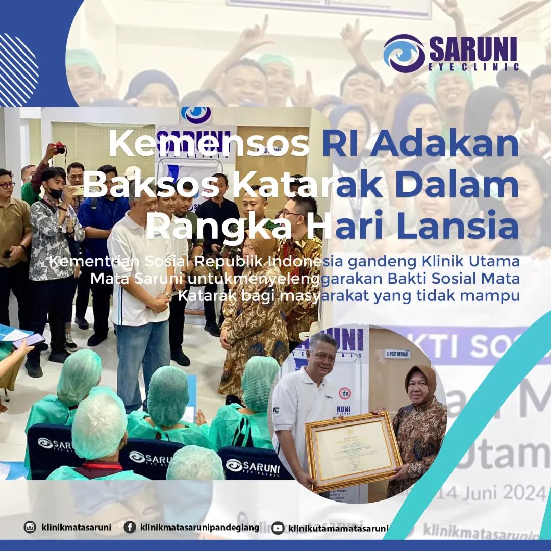 Photo shared by Akun Resmi Klinik Utama Mata Saruni Pandeglang on June 15, 2024 tagging @kemensosri, @pemkab.pandeglang, @trirismaharini01, @perdamibanten, and @idiwilayahbanten.